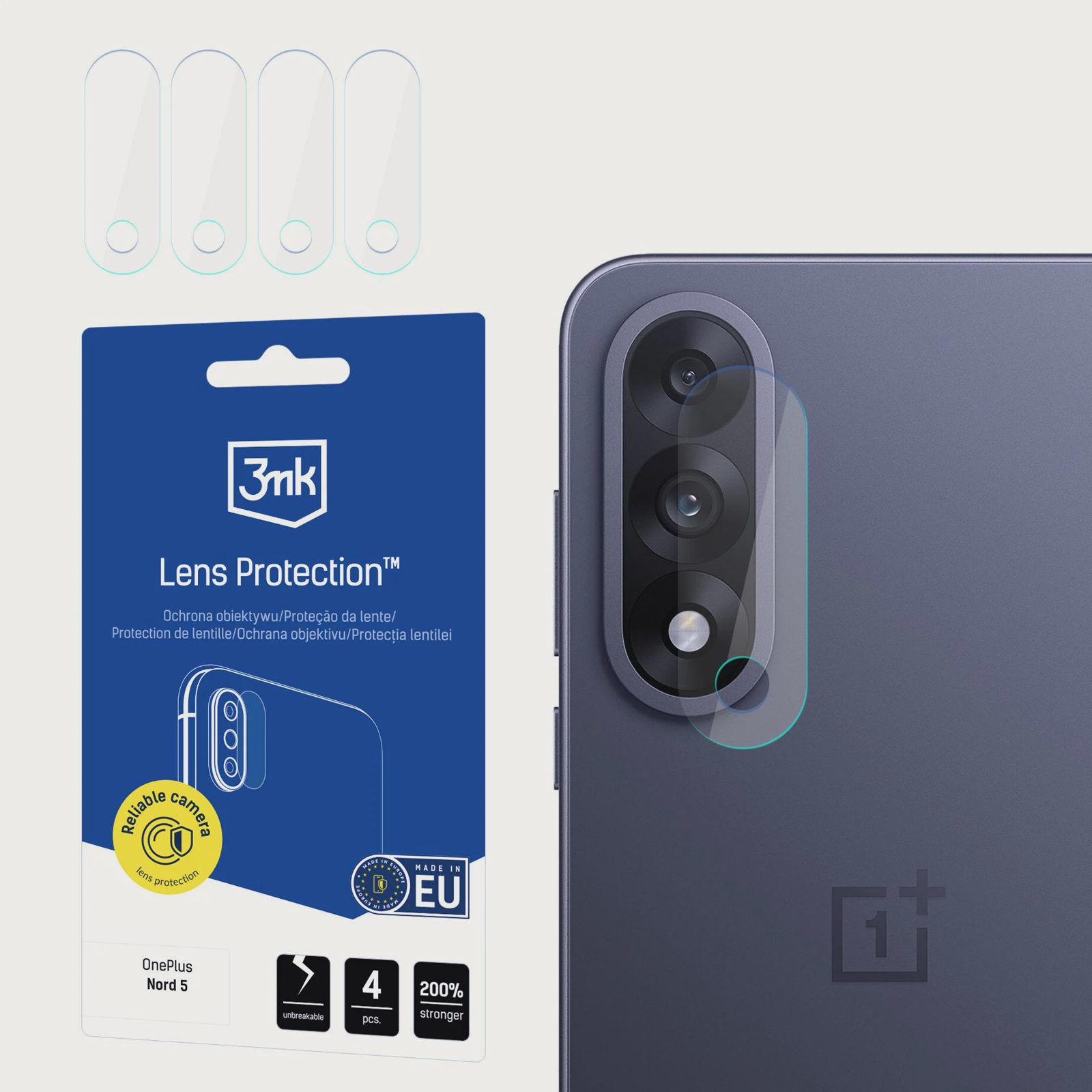 3mk Hybridglas-skydd för kameralinsen på OnePlus Nord 5