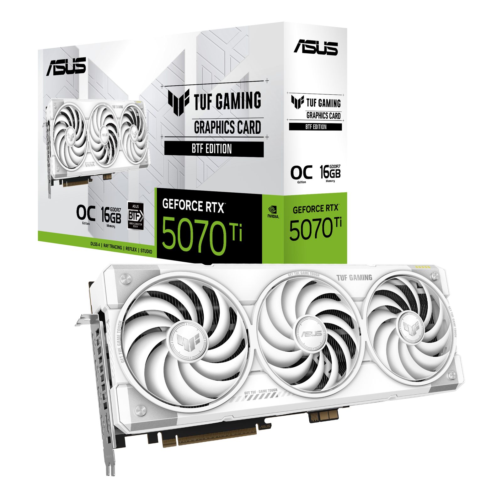 Asus GeForce RTX 5070 Ti TUF GAMING BTF WHITE OC Edition 16 GB GDDR7, HDMI/3xDP, Aura Sync RGB, bild 3