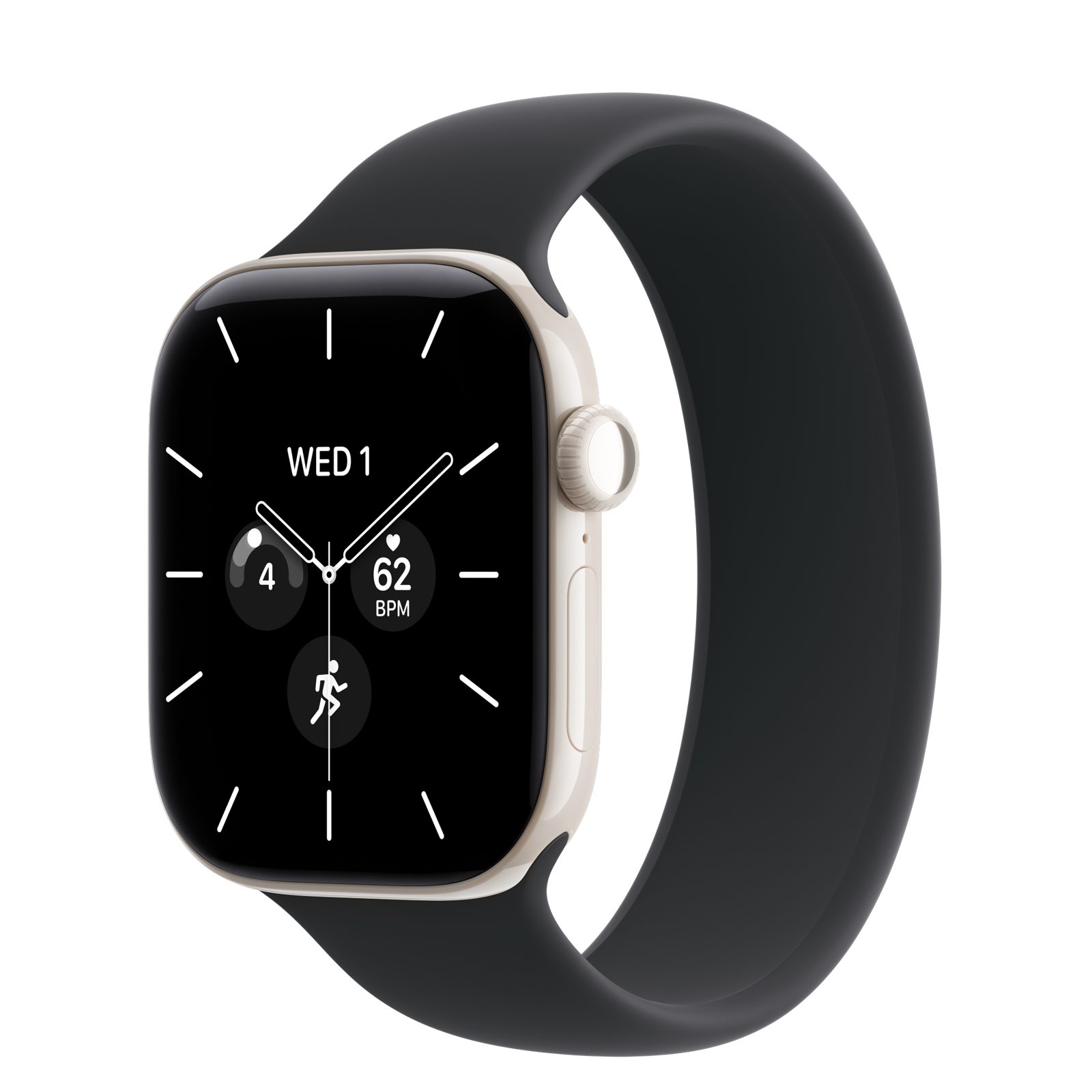 Apple Watch Series 12 (GPS + Cellular) • Keramikboett pärlvit, 42 mm • Sololoop svart