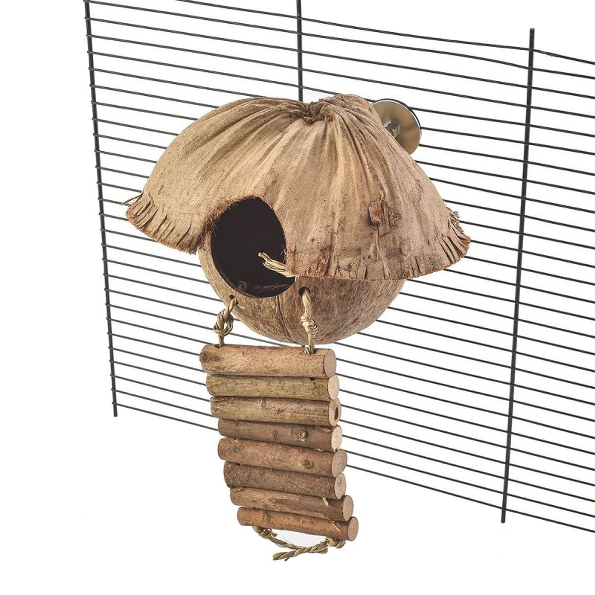 Quapas! Cozy Hängande Fågelleksak med Krypin Kokosnöt