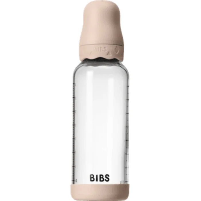 BIBS Glass Boheme Baby Bottle Round Latex 240 ml Medium Flow Blush, bild 2