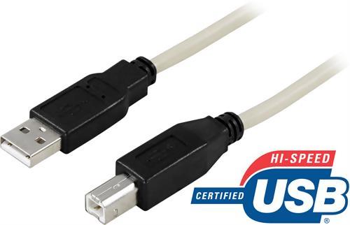 Deltaco USB 2.0 kabel Typ A hane - Typ B hane 3m