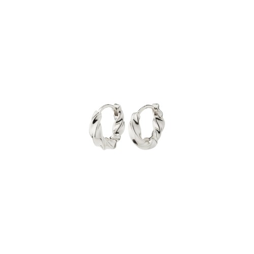 PILGRIM - Taffy Small Swirl Hoop Earrings - Silver-Plated - 13 mm
