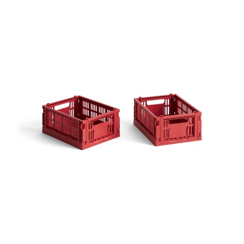 HAY - Set med 2 Colour Crate Mini Förvaringslådor (Röd)