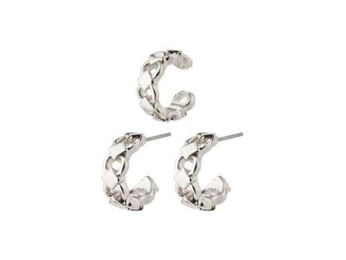 PILGRIM - DESIREE Hoop and Cuff Earrings - Silver-Plated - 15 mm, bild 2
