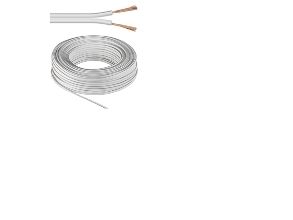 Högtalarkabel OFC 2,5 mm² Vit 50 m