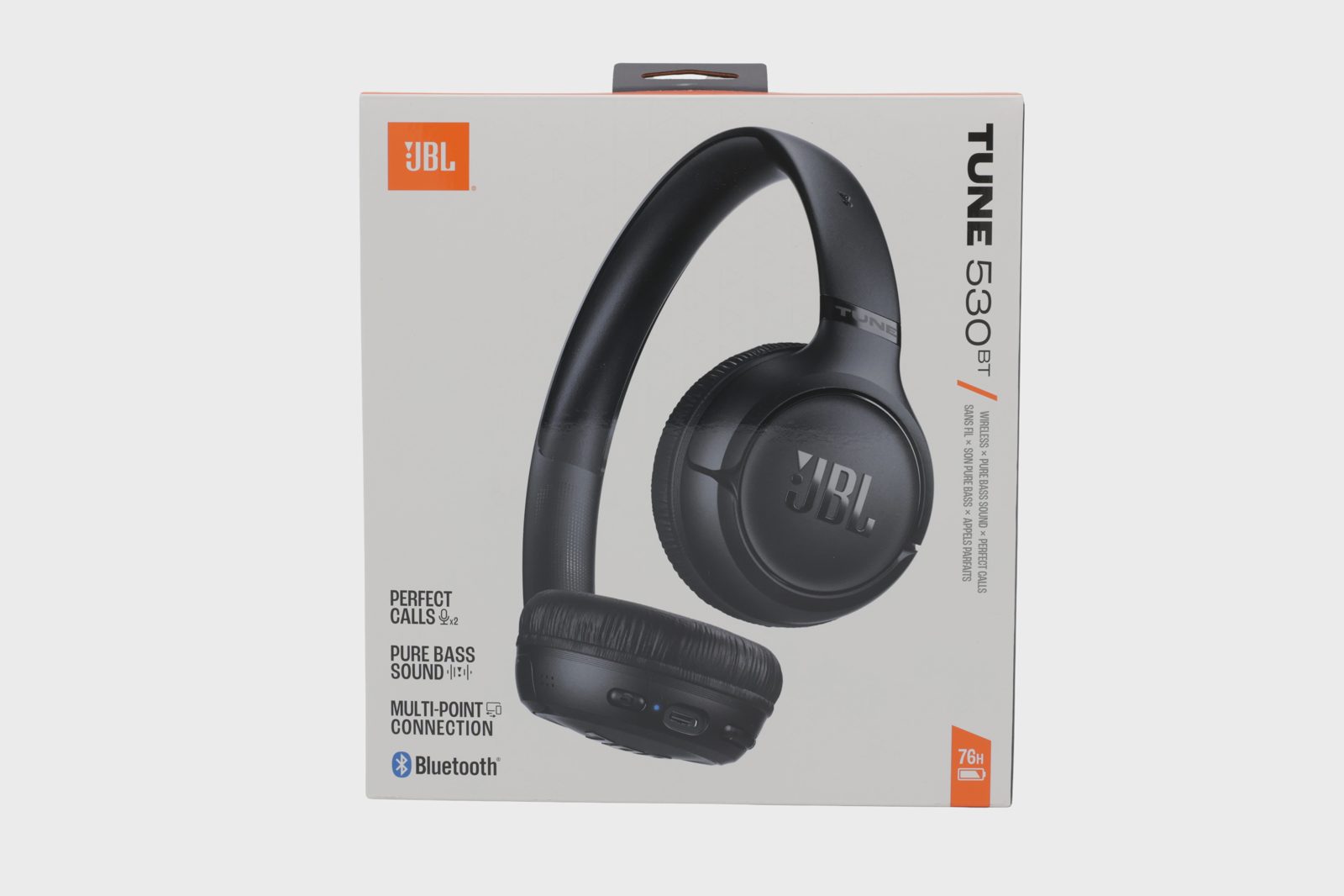 JBL Tune 530BT trådlösa on-ear hörlurar, svart