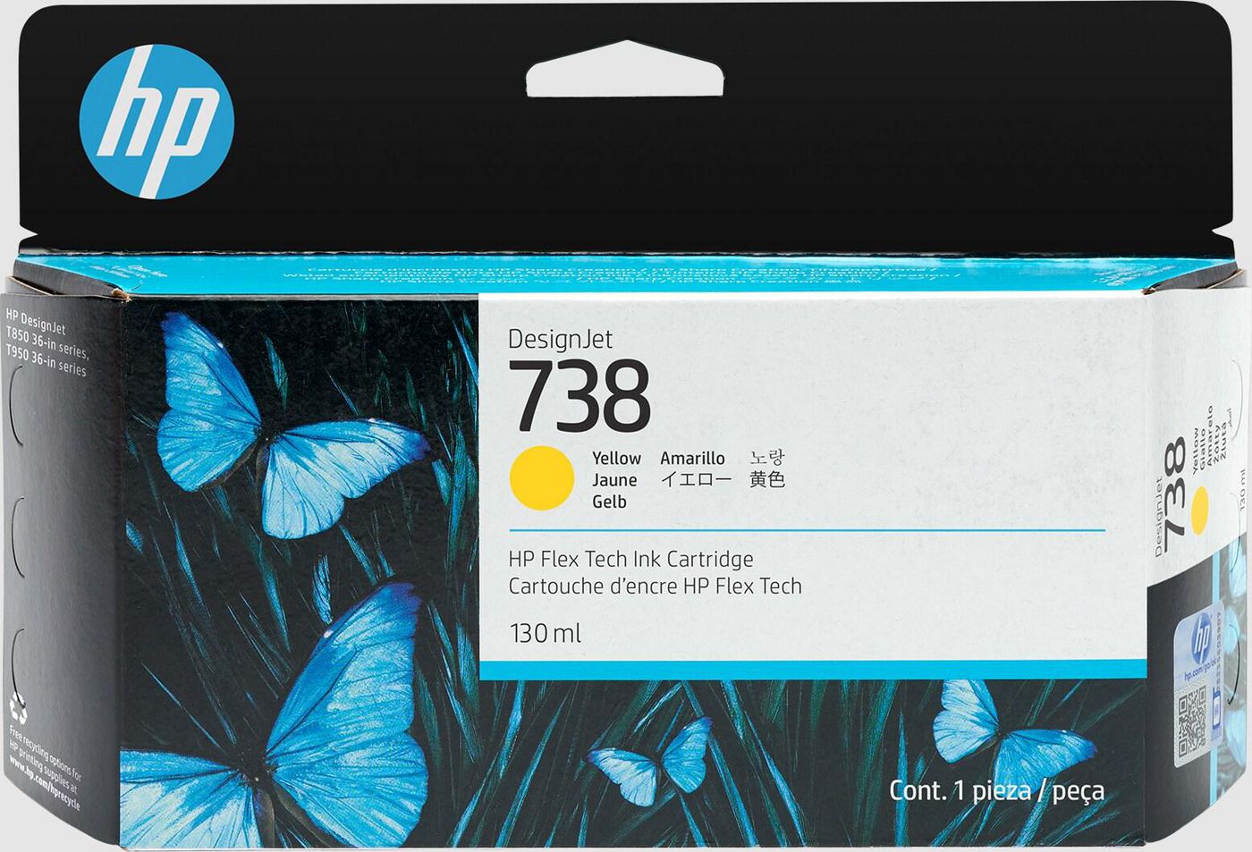HP 738 Gul, 130 ml, bild 3