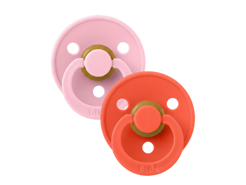 BIBS Pacifier Colour Latex Baby Pink/Tango Size 2 2pcs, bild 4