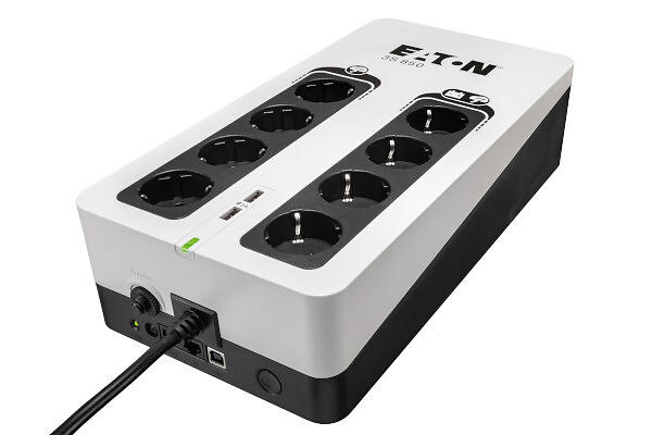 Eaton 3S 850 DIN, 850VA/510W, 4+4 utgångar, 2xUSB charge, bild 3