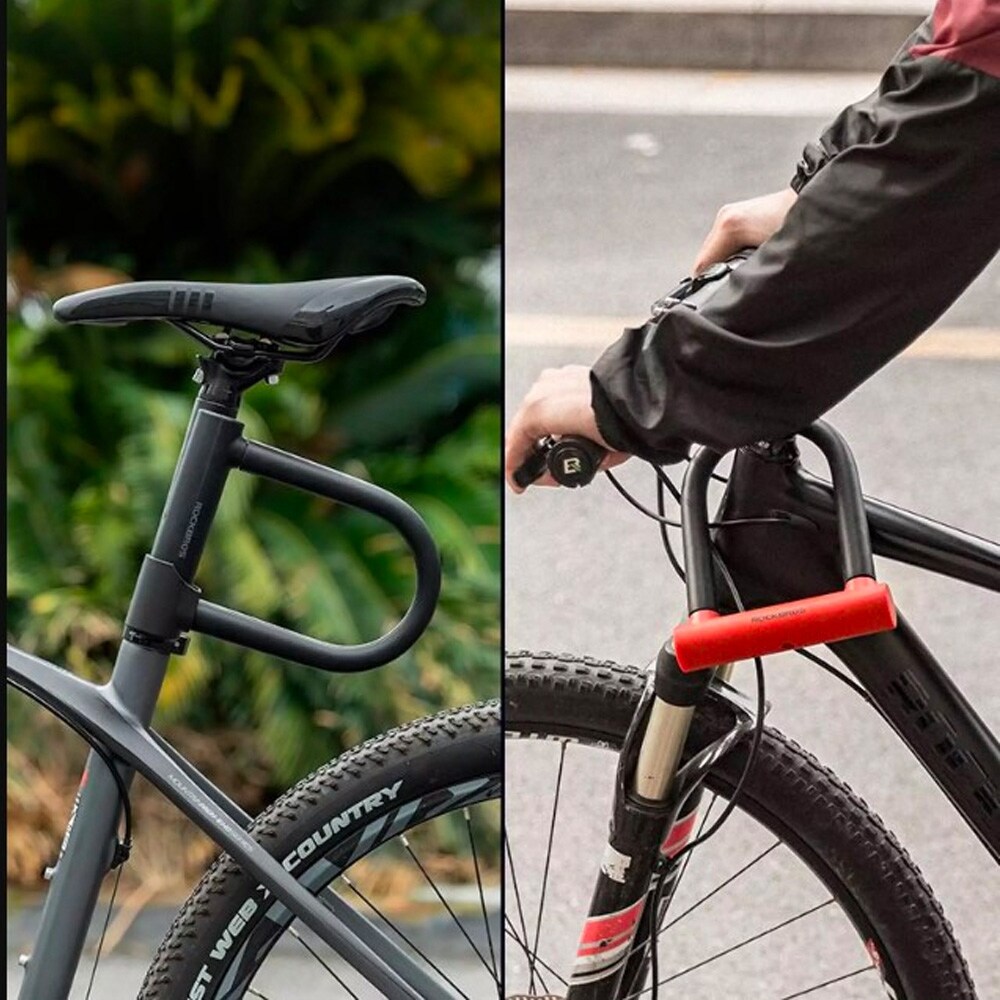 Rockbros bygellås till cykel / U-lock cykellås / säkerhetslås cykel / kraftigt cykellås - Svart, bild 3