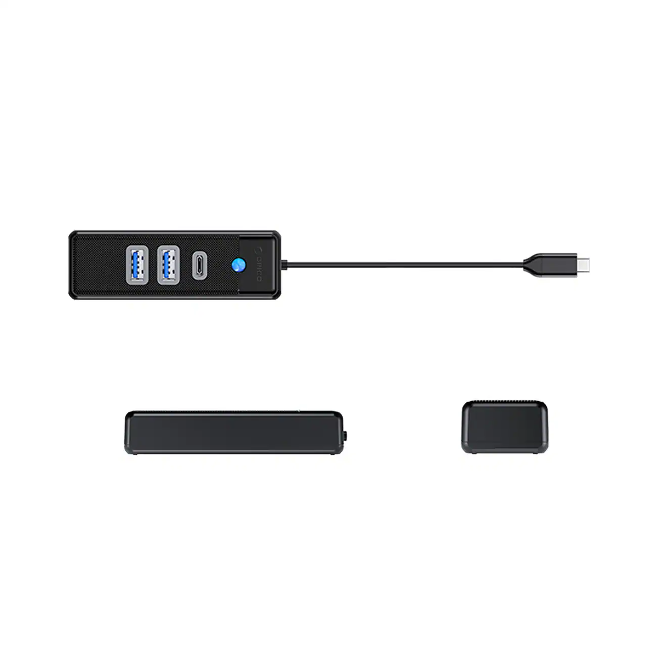 Orico PWC2U-C3 USB-C-hubb / 2x USB-A 3.0 + 1x USB-C 3.0 - Svart, bild 3