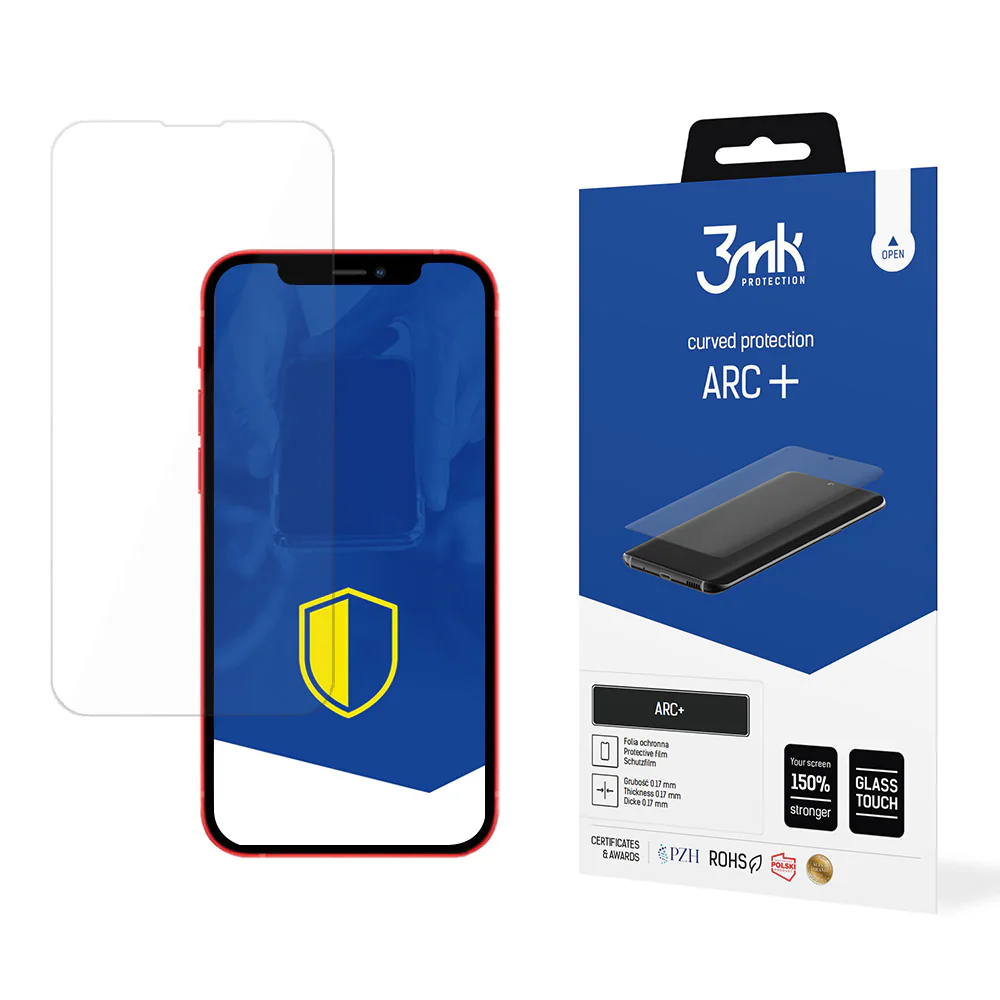 Ultratunt skärmskydd för iPhone 13 mini från 3mk ARC+-serien