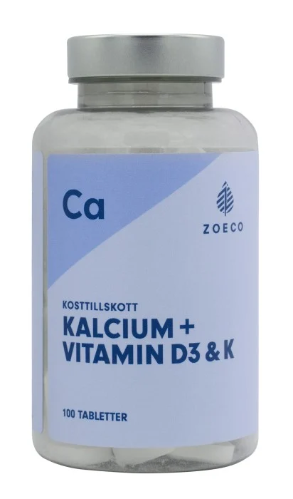 Zoeco Kalcium Vitamin D3 + K 100 tabletter