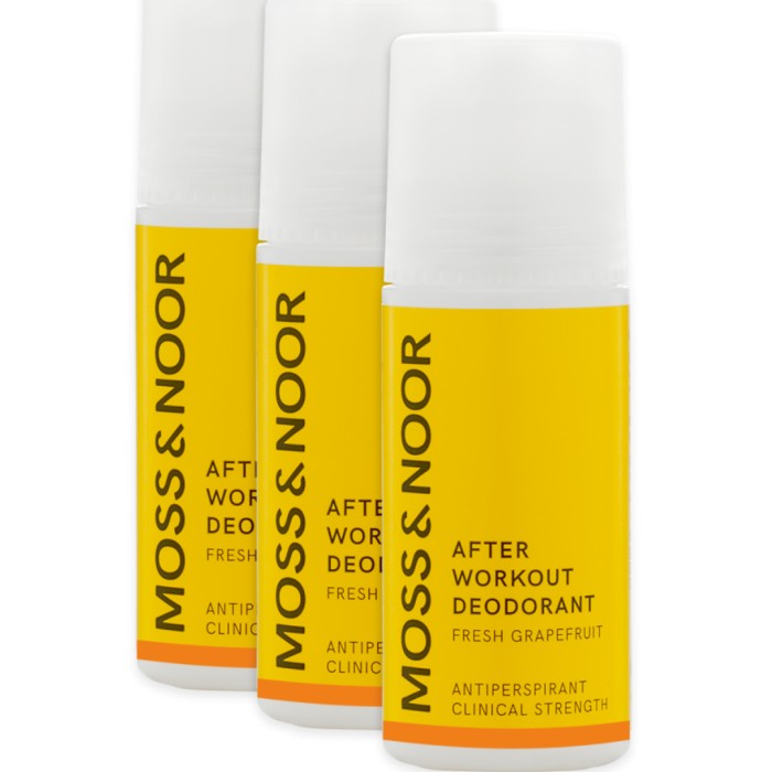 Moss & Noor After Workout Deodorant Fresh Grapefruit 3 pack 180 ml