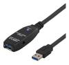 Förlängningskabel Deltaco PRIME aktiv, USB 3.0 Typ A ha till Typ A ho, 7 meter - Svart