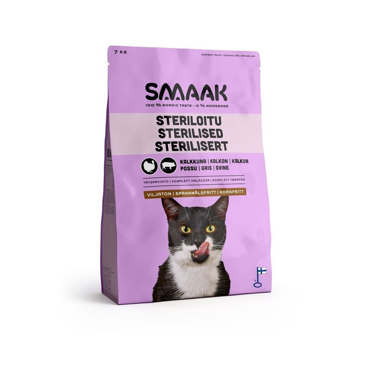 SMAAK Cat Adult GrainFree Sterilised Turkey & Pork 7 kg
