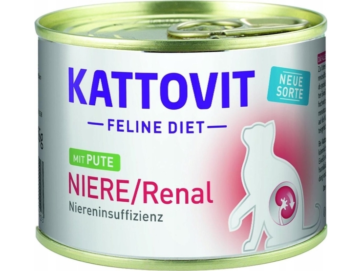 Kattovit våtfoder 185 g NIERE/RENAL kalkon /12