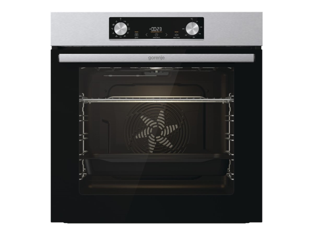 Gorenje Essential BO6735E02X - Ugn - inbyggd - fördjupning - bredd: 56 cm - djup: 55 cm - höjd: 59 cm - med självrengöring - Klass A - rostfritt stål