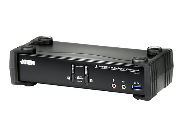ATEN CS1922 KVMP Switch - Omkopplare för tangentbord/video/mus/ljud/USB - 2 x KVM/ljud/USB - 1 lokal användare - skrivbordsmodell