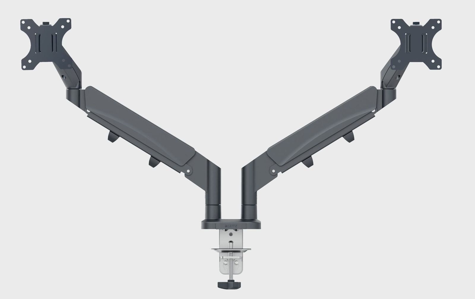 Leitz Ergo Utrymmesbesparande dubbel monitorarm, grå, bild 4
