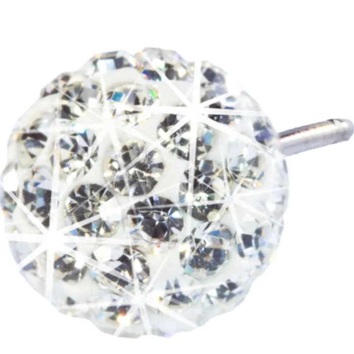 Blomdahl Natural Titanium Crystal Ball White