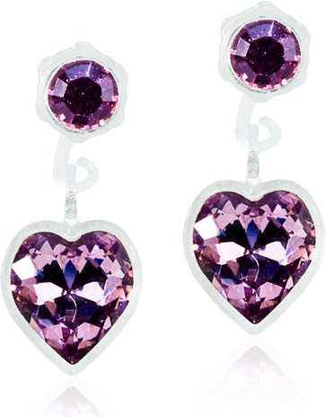 Blomdahl Medical Plastic Pendant Heart 6mm Light Amethyst