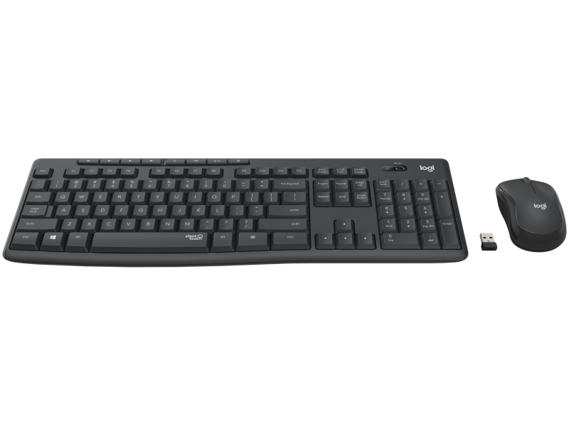 Logitech MK295 trådlöst tangentbord och mus, grafitgrå