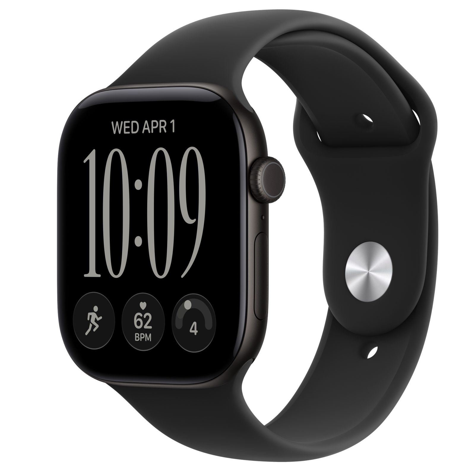 Apple Watch Series 12 GPS 46 mm svart aluminium, svart Sportband - S/M
