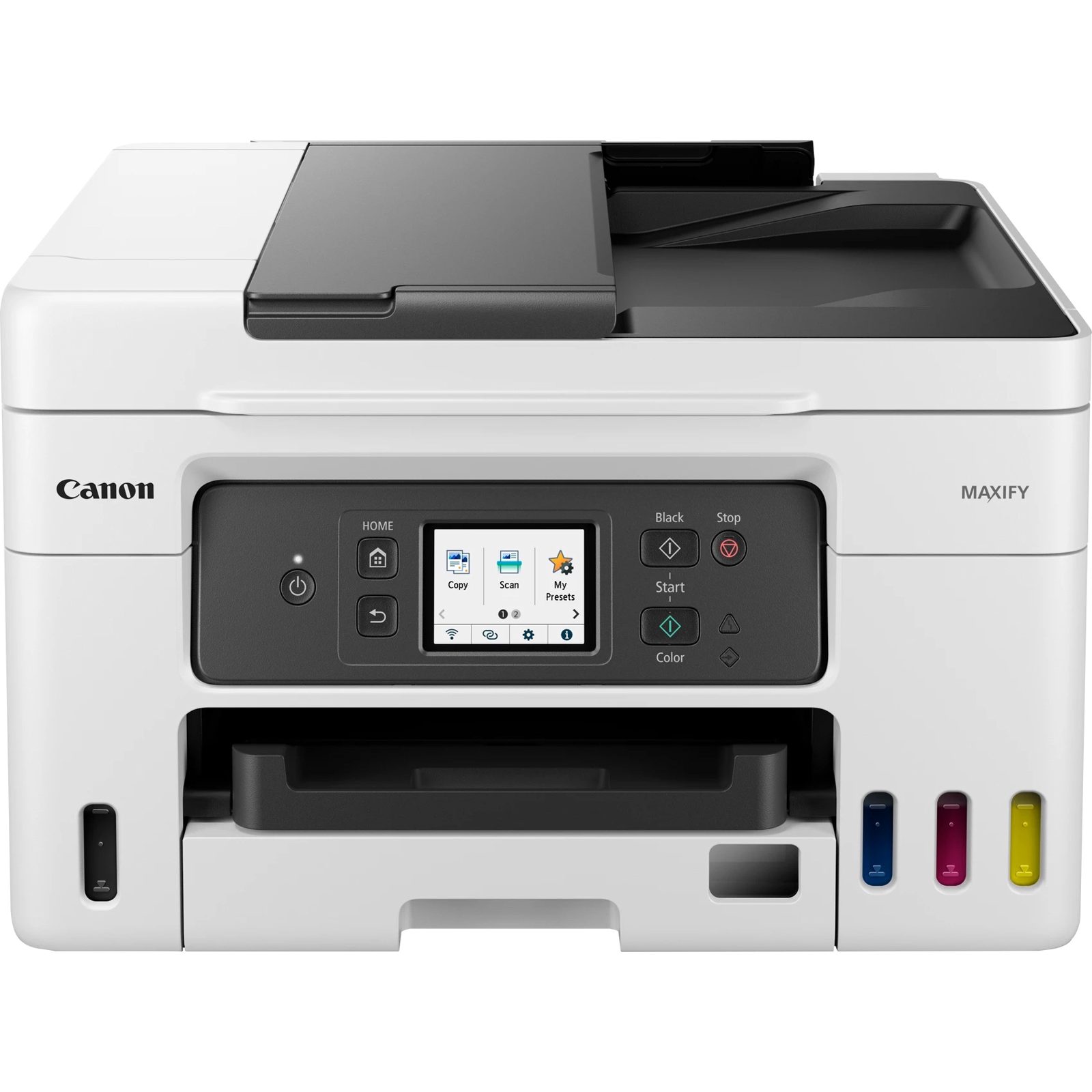 Canon MAXIFY GX4050, skrivare + scanner + kopiator + fax, 18/13 ppm ISO, 1200x2400 dpi scanner, display, duplex, USB/LAN/WiFi, Airprint, bild 4