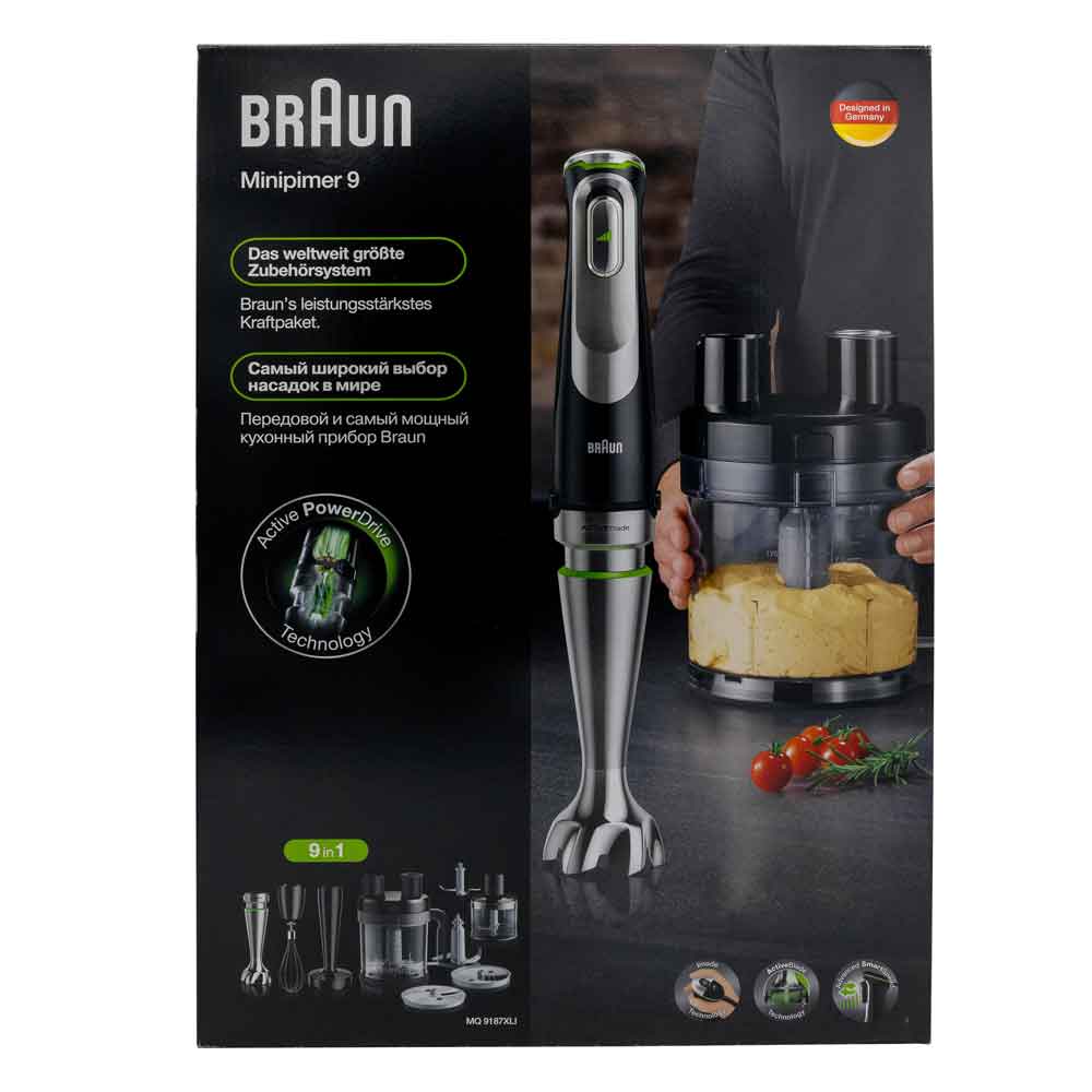 Braun MultiQuick 9 MQ 9187XLI stavmixer 1200 W 0,6 L svart/rostfritt stål