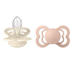 BIBS Pacifier Supreme 2 PACK Silicone Size 2 Ivory/Blush