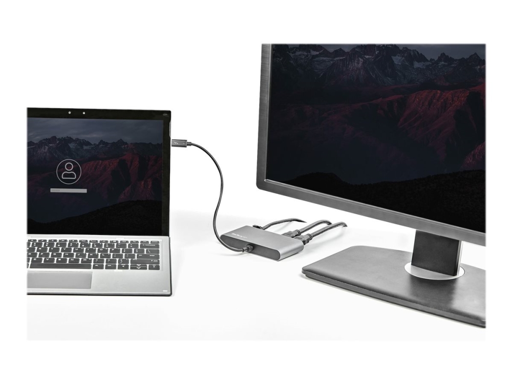 StarTech.com Thunderbolt 3 Mini Dock - Portable Dual Monitor w/HDMI 4K 60Hz - 2X USB-A Hub (3.2/2.0), GbE - 28cm Cable - TB3 Multiport Adapter - Mac/Windows - Upgraded Version of TB3DKM2HD (TB3DKMHDL) - Dockningsstation - Thunderbolt 3 - 2 x HDMI - 1GbE
