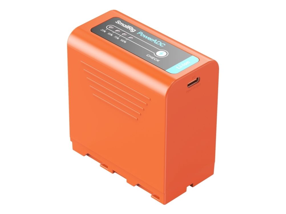 SmallRig 4972 NP-F970 USB-C Rechargeable Camera Battery, orange