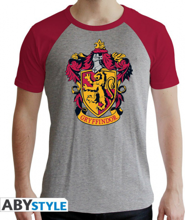Harry Potter Gryffindor Red & Grey Slim Fit T-Shirt (Large)