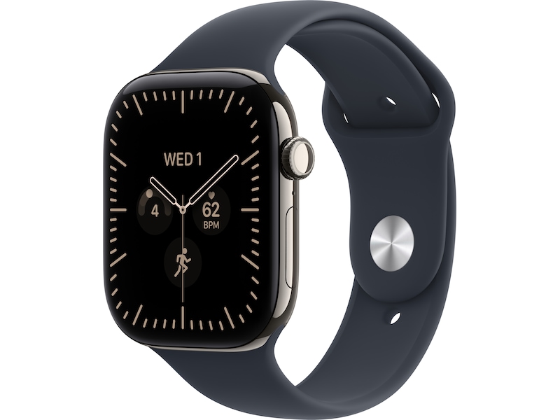 Apple Watch Series 12 GPS + Cellular 46 mm naturlig titan, marinblå Sportband - S/M, bild 4