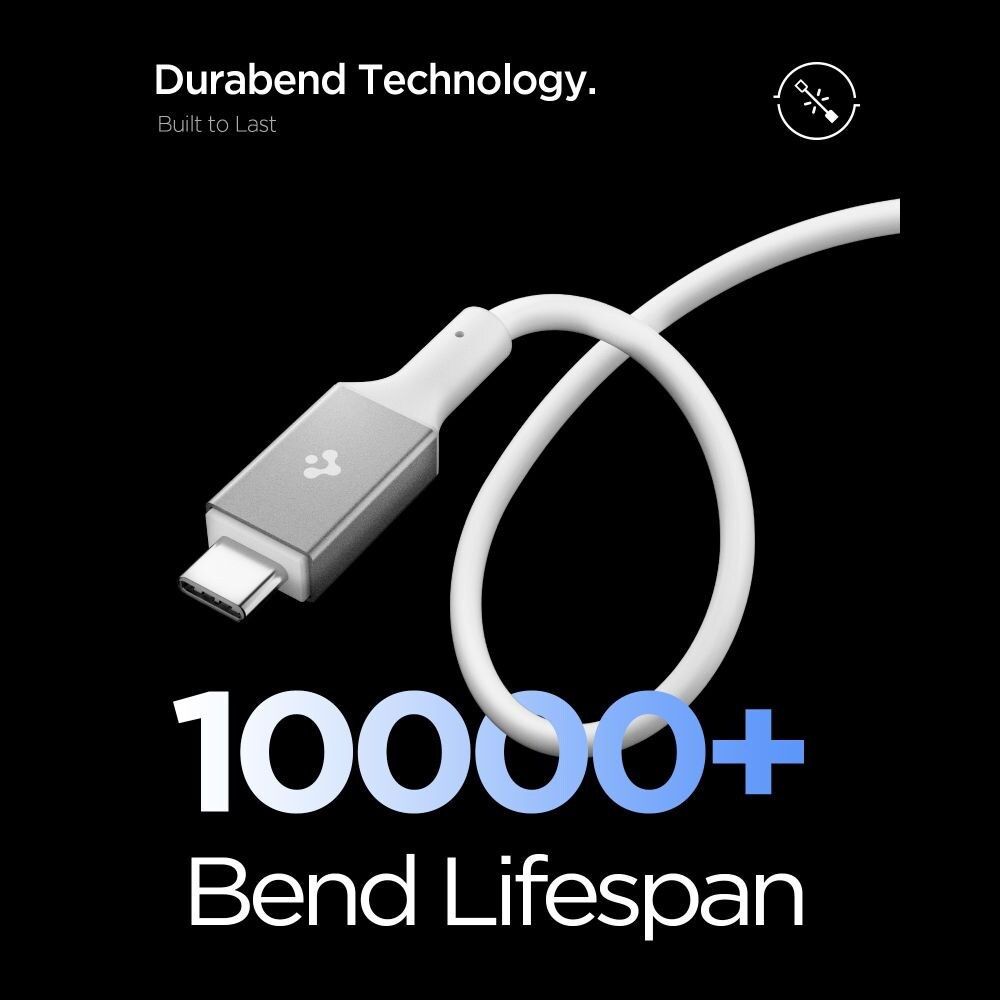 Spigen EB24012CC USB-C-kabel 240 W, 120 cm – vit, bild 5