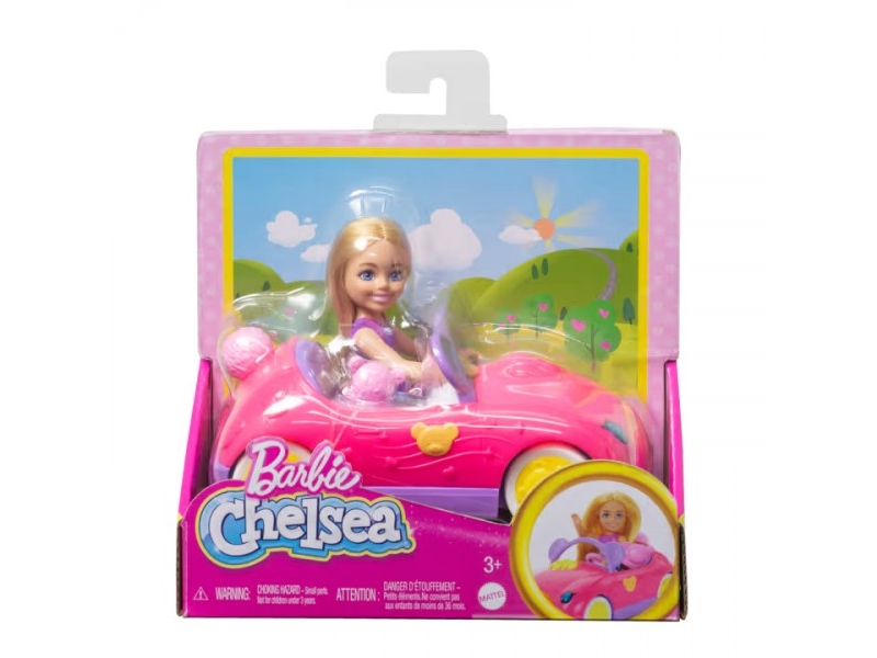 Mattel Barbie Chelsea & Teddy lekset med docka och bil HXN05