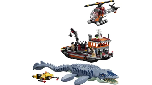 LEGO Jurassic World Dinosaurieattack med båt och mosasaurus 77983, bild 3