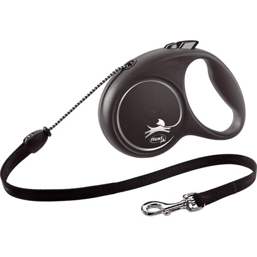 Flexi - Black Design - M - 5m Cord - Black - Max 20Kg