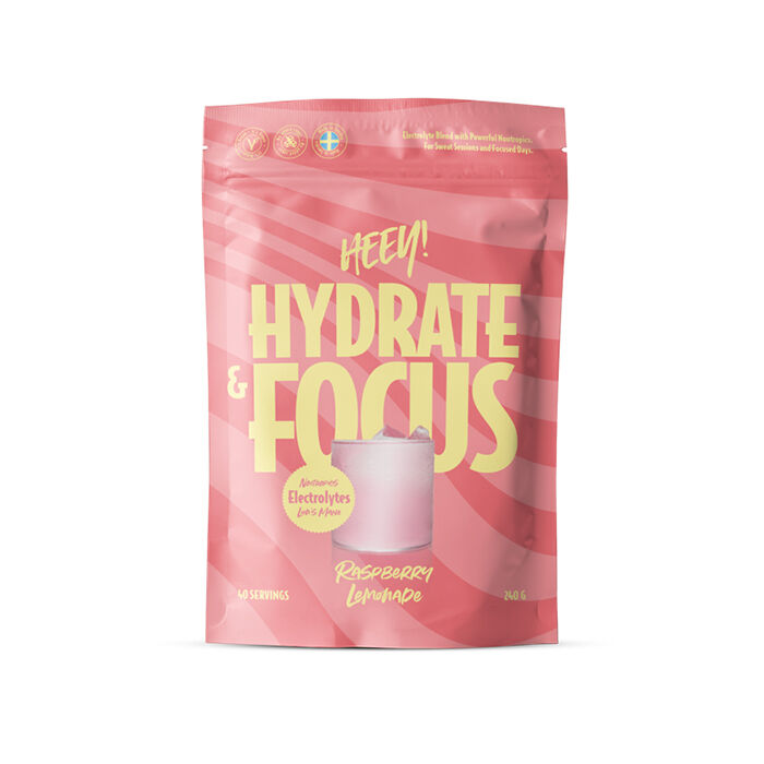 Heey! Hydrate & Focus Electrolytes Raspberry Lemonade 240 g, bild 3