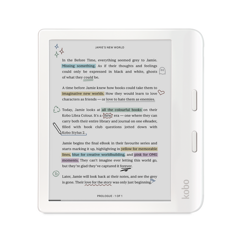 Kobo Libra Color-läsplatta, vit