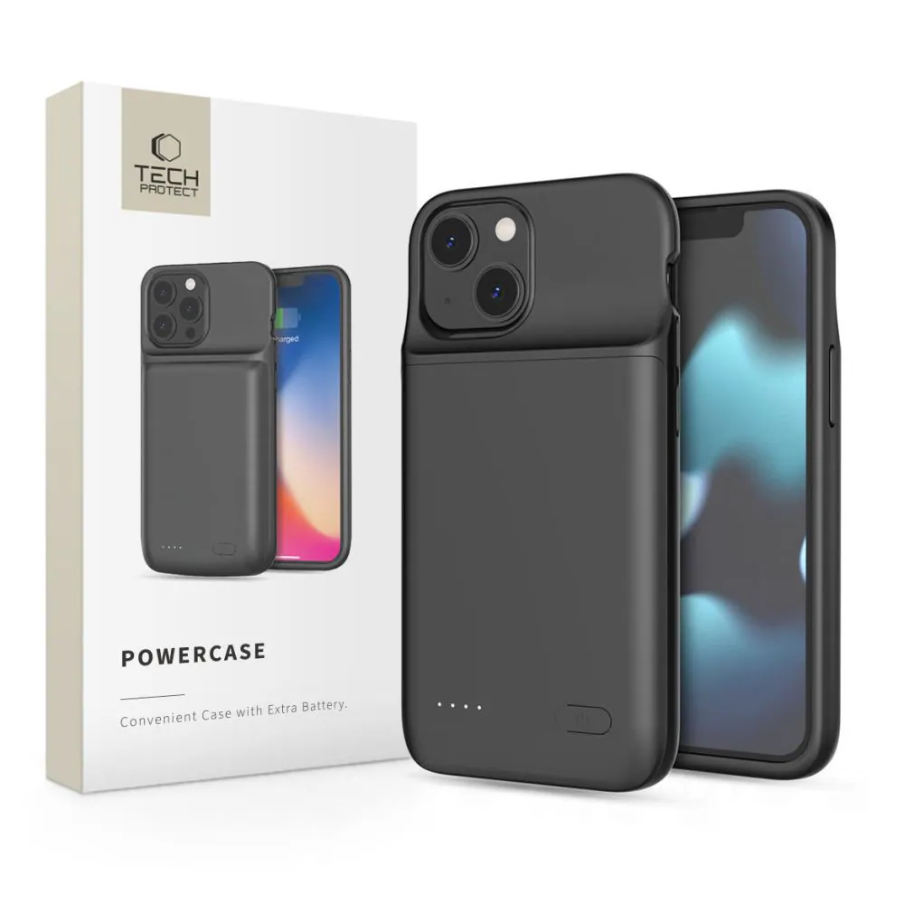 Tech-Protect PowerCase för iPhone 12 mini / 13 mini med 4700mAh powerbank - svart