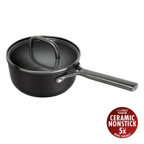 Zwilling - Milano Sauce Pan with Glass Lid - Black - 18 cm