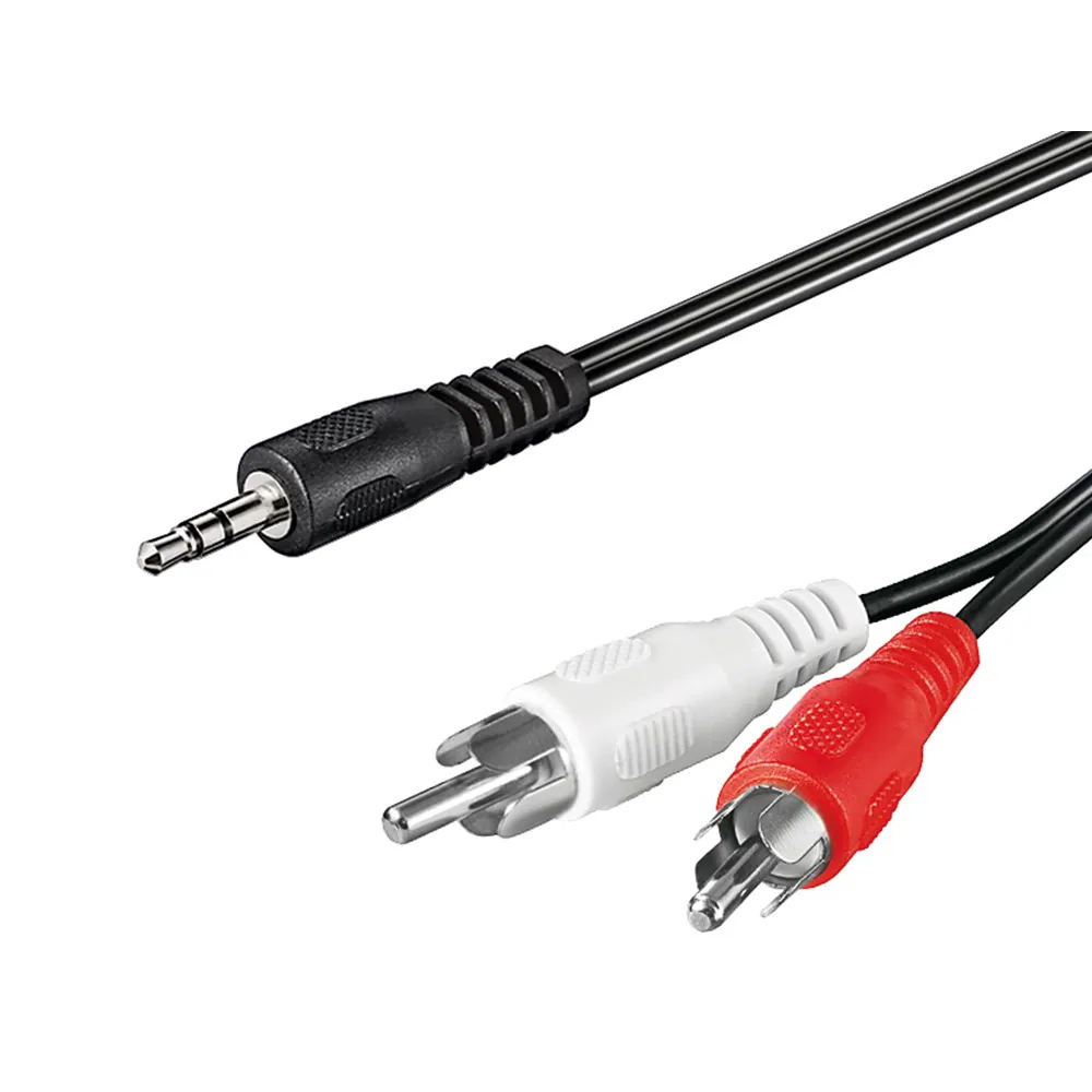 Ljudkabel 3,5 mm till 2x RCA 1,5 m