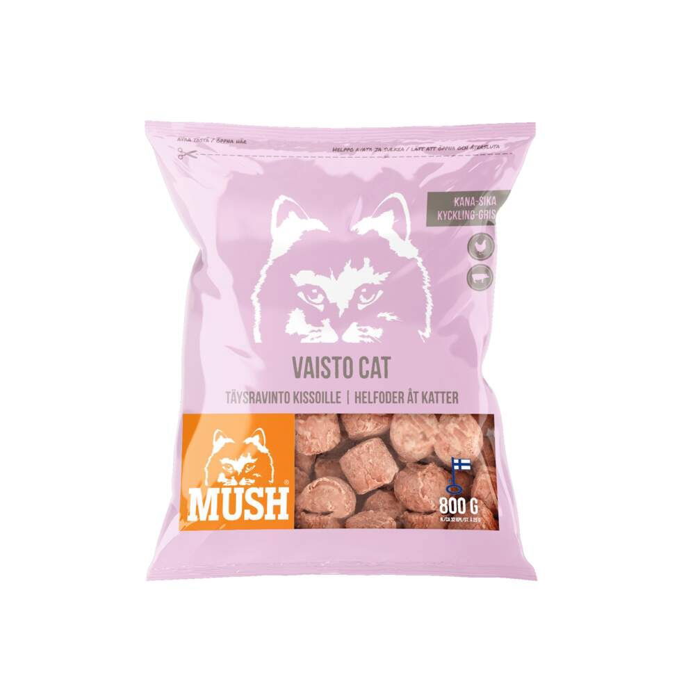 Mush Vaisto Cat Kyckling-Gris 800 g