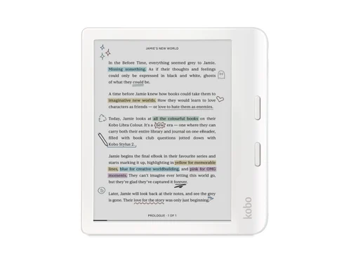 Kobo Libra Color-läsplatta, vit, bild 2