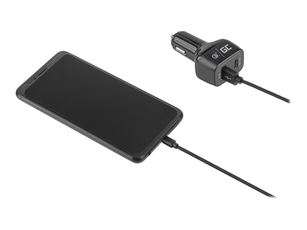 Green Cell 48W USB-C Bil Laddare 30W PD & QC 3.0 Snabbladdning