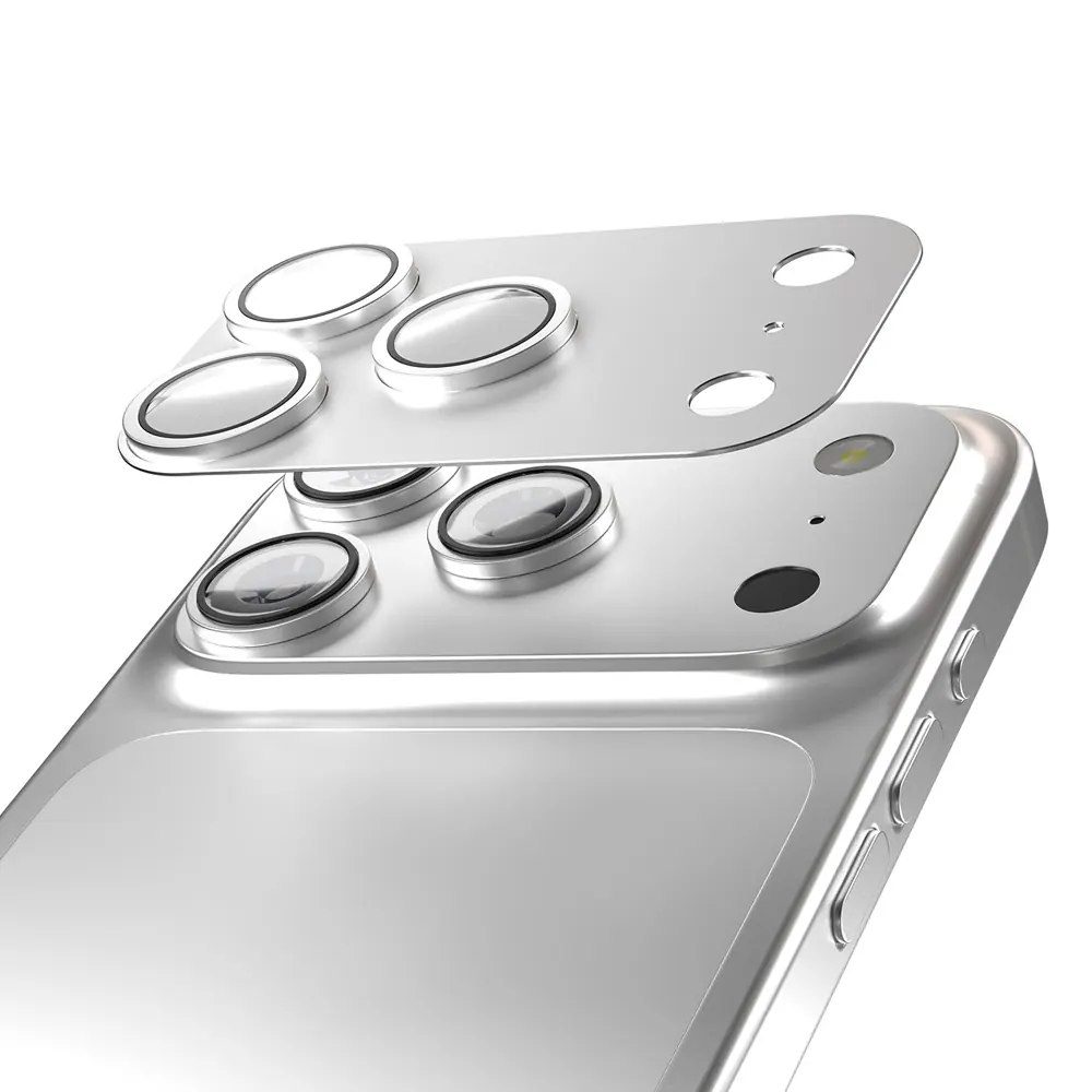 Etteri kameraskydd till iPhone 17 Pro - Silver / kameralinsskydd aluminium / linsskydd 9H glas