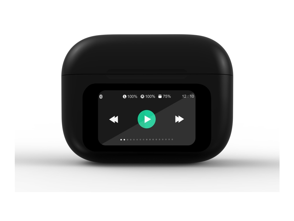 Gembird TWS-LCD-ANC-01-BK - True wireless-hörlurar med mikrofon - inuti örat - Bluetooth - aktiv brusradering - svart